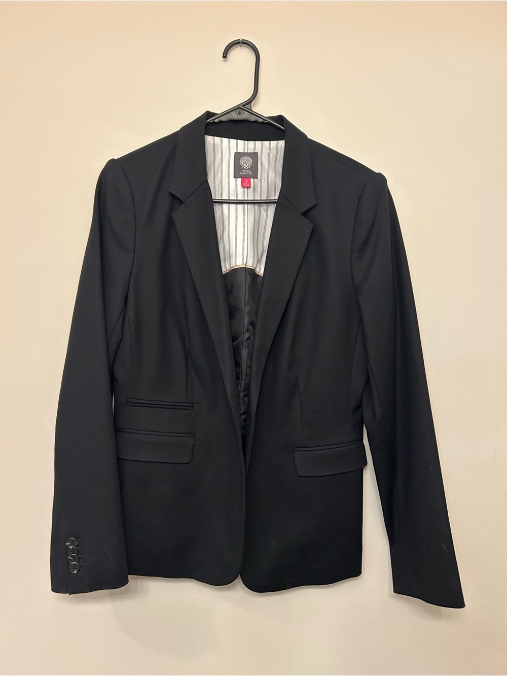 Vince Camuto Black Women's Blazer with Striped Lining